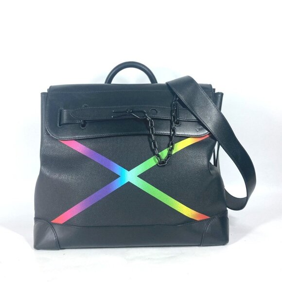 LOUIS VUITTON M30339 Taiga Rainbow Steamer PM Bag 2WAY Hand Bag Shoulder Bag - Picture 1 of 16
